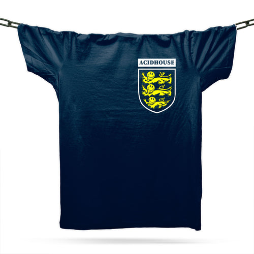 Three Acid House Lions T-Shirt / Navy