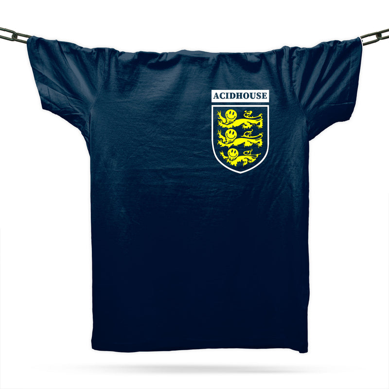 Three Acid House Lions T-Shirt / Navy