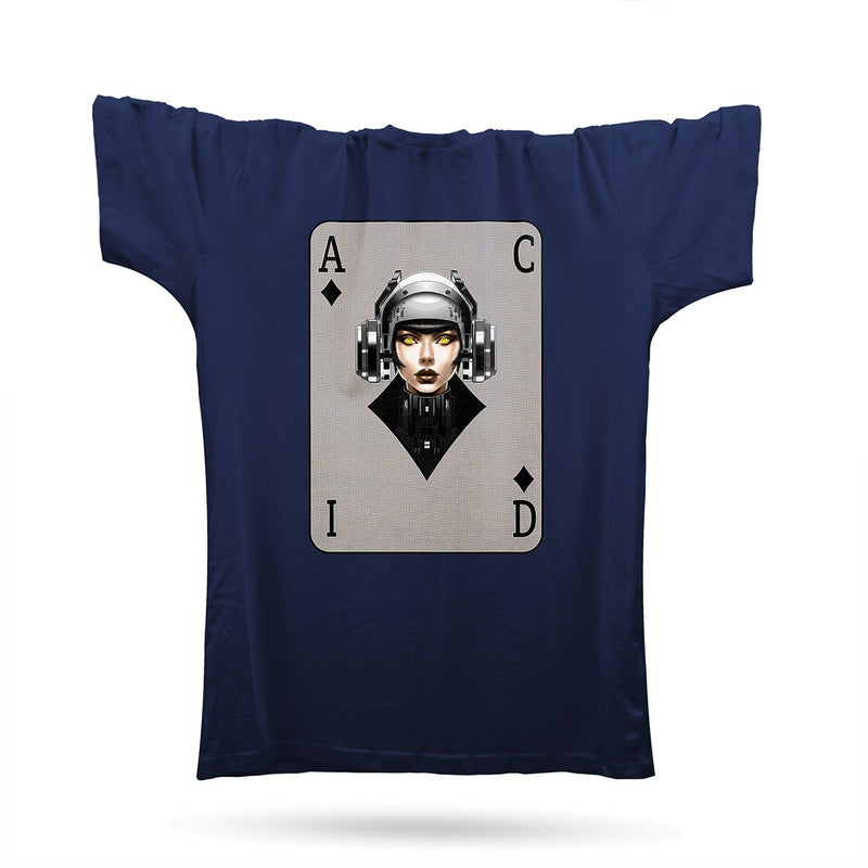 Acid House Pinup Sci Fi Girl T-Shirt JM / Navy Blue