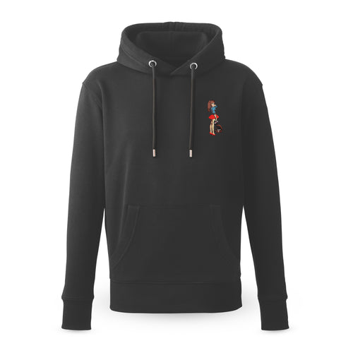 Acid Pinup Embroidered Hoodie / Black
