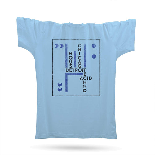 Detroit Chicago House Techno Remix T-Shirt / Light Blue