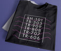 Iconic Synth Drum Machines T-Shirt / Black - Future Past Clothing