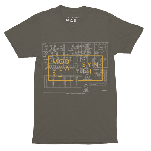 Modular Synthesiser T-Shirt / Khaki - Future Past Clothing