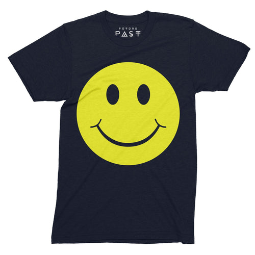 Acid House Smiley Face T-Shirt / Navy - Future Past Clothing