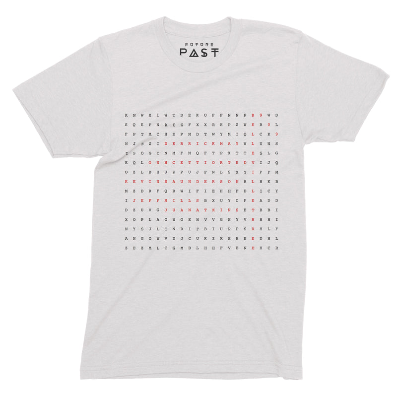 Detroit Techno Word Puzzle T-Shirt / White - Future Past Clothing