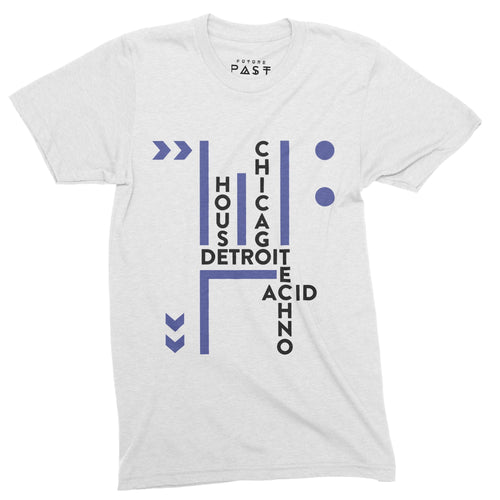 Detroit Chicago House Techno T-Shirt / White - Future Past Clothing