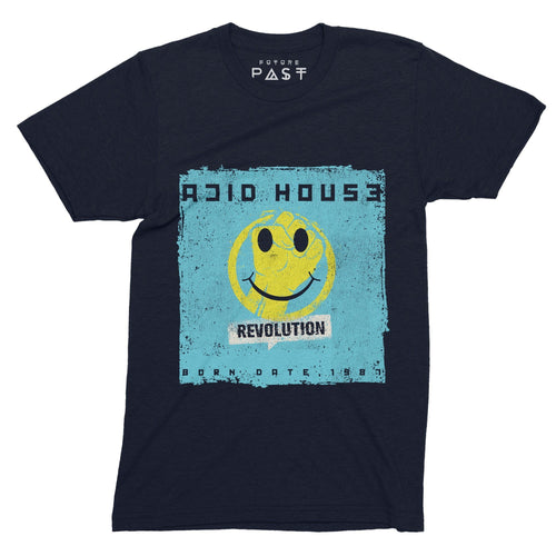 Acid House Revolution 1987 T-Shirt / Navy - Future Past Clothing