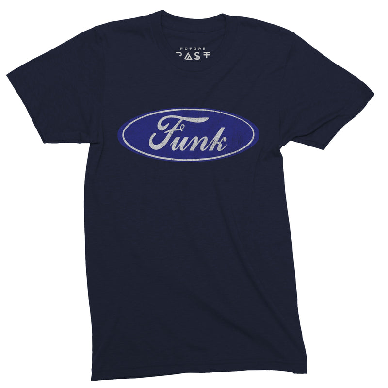 Distressed Funk Logo T-Shirt / Navy - Future Past Clothing