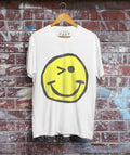 Winking Smiler Loves Acid House T-Shirt / White - Future Past Clothing