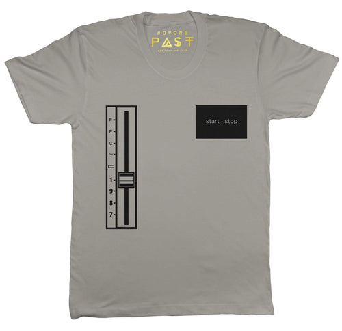 Start Stop Turntable T-Shirt / Grey - Future Past Clothing