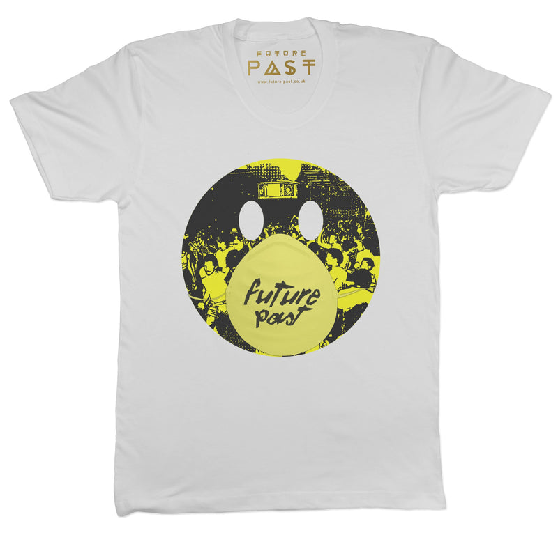Smiler Rave Mask T-Shirt / White - Future Past Clothing