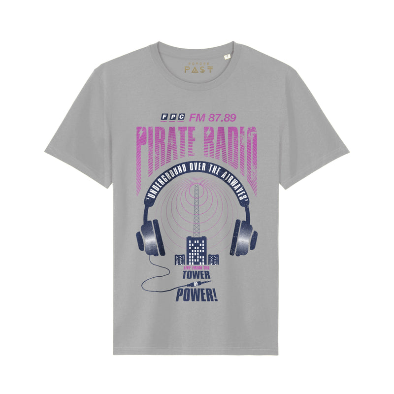 Pirate Radio T-Shirt / Grey - Future Past Clothing