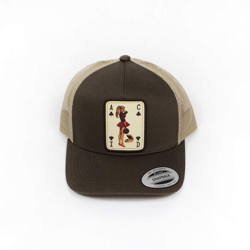 Acid Pinup Baseball Cap / Brown/Khaki - Future Past Clothing
