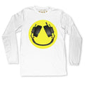 Headphone Smiler Long Sleeve T-Shirt / White - Future Past Clothing