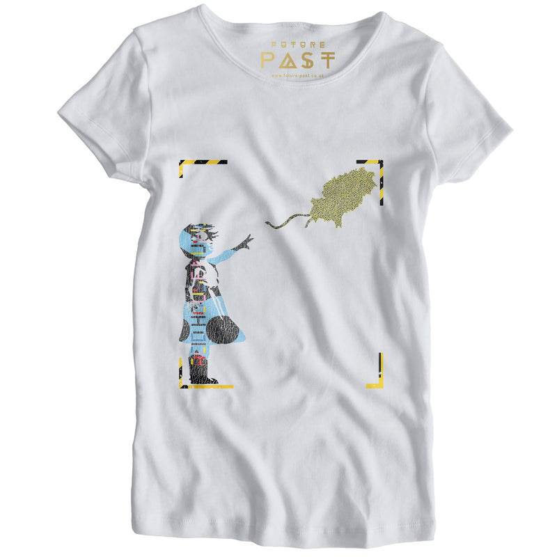 Girl With Acid Balloon Women's T-Shirt / White - Future Past Clothing