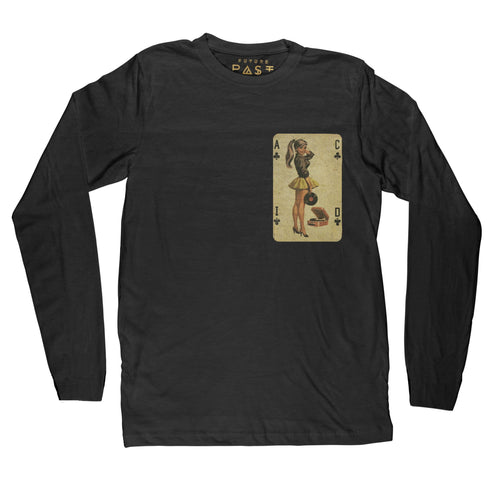 Acid House Pinup Long Sleeve T-Shirt / Black - Future Past Clothing
